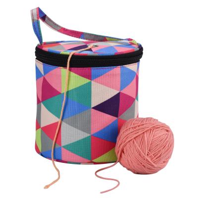 China Round Storage Bag Yarn Knitting Organizer Tote For Easy Knit Kntting Tools for sale