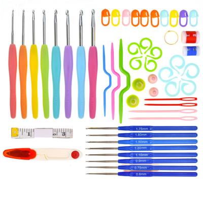 China DIY Packaged Tool TPR Knitting Thermoplastic Rubber Aluminum Crochet Hook Set For Crochet Hook Crochet Hook for sale