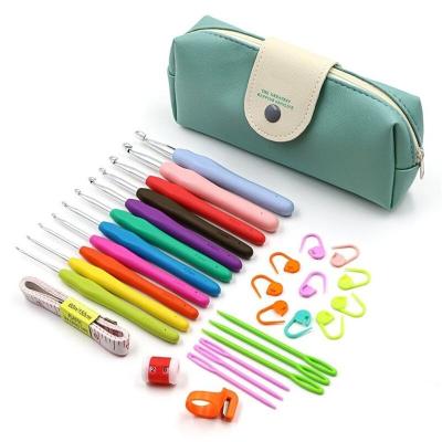 China Tool TPR Wrapped Knitting Thermoplastic Rubber Aluminum Crochet Hook Set for Crochet Hook Crochet Hook for sale