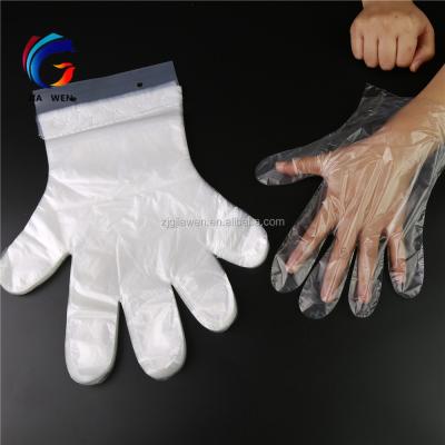 China Food Service Plastic Polyethylene Disposable Cleaning Gloves With Advice Card for sale