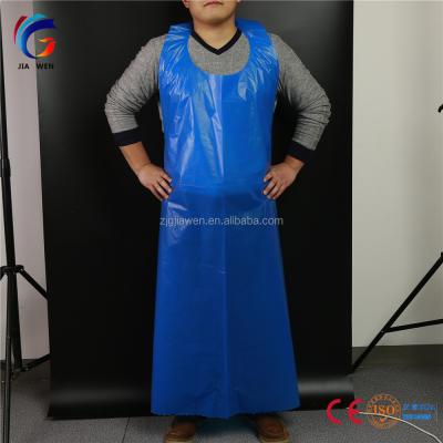 China Raincoat ; Disposable/single disposable plastic LDPE poly HDPE pe bib clean aprons for food processing for sale