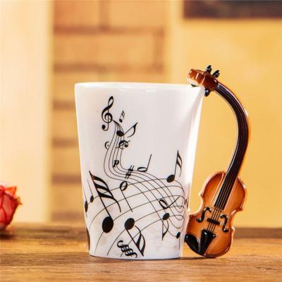 China Water Viable Ceramic Mug Musical Instrument Electric Guitar Cup Creative Music Coffee Mug for sale