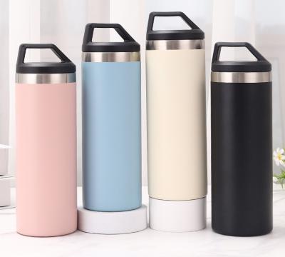 China Bpa Free Stainless Steel Vacuum Water Bottle Portable Double Wall Viable Insulated Upright Cup With Plastic Handle for sale