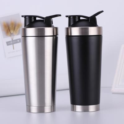 China Viable In The Running Mug Multi Function Double Layer Stainless Steel Thermos Gym Mug Color Protein Powder Shake Cup for sale