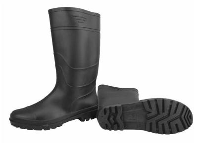 China Anti-slip PVC regenschoenen, zwarte matte high barrel rubber schoenen Te koop