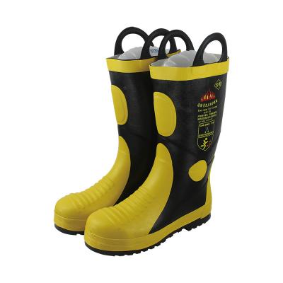 China Brandschutz Zertifizierung Feuerwehrleute Brandschutz Stiefel Kautschuk Flammschutz Stiefel Stahl Sohle Brandschuh Hersteller zu verkaufen