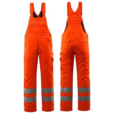 China Multipockets Função Bibe Calças Overalls Homem Orange Calças Calças Mecânico Overall à venda