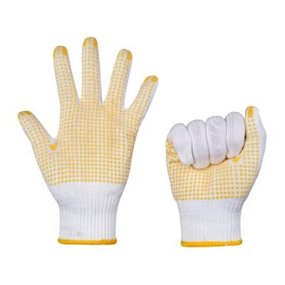 China Wholesale Price Work Nylon PVC Polka Dots Gloves Knit White Cotton Personal Safety Gloves for sale