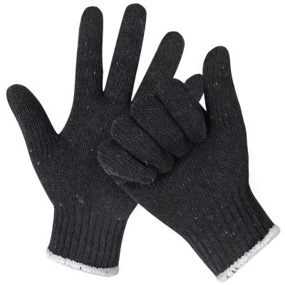 China Guantes calientes negro algodón de punto manguito blanco, resistente al desgaste, construcción, reparación de automóviles, hardware, jardinería seguridad de uso en venta