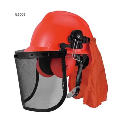 China Professional Factory Full Face Protection Safety Mesh Industrial Safety Helmet With Face Shield And Earmuff for sale