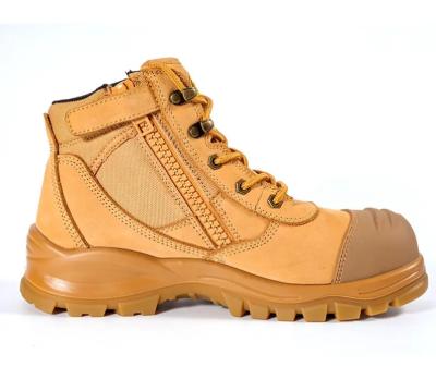 China Botas de trabajo para hombres Calzado de seguridad de pie de acero Botas de trabajo de cuero Nubuck Botas de seguridad para hombres en venta