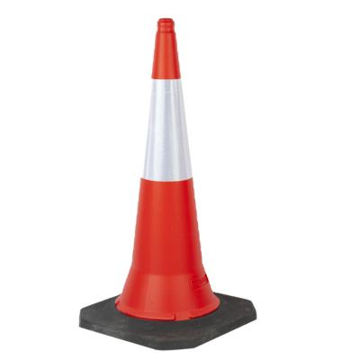 China 1meter & 5kgs PE Traffic Cone Reflective PVC Traffic Cone for sale