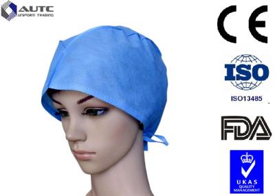 China PP SMS Disposable Medical Caps , Surgical Head Cap Comfortable With Back Ties for sale