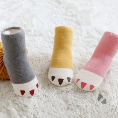 China Wholesale OEM Calzini QUICK DRY Bambino Comlor Infant Baby Bangs Paw Combed Cotton Socks Thicken Terry Socks Baby for sale