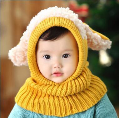 China OEM Gorro De Invierno Cute Comlor COMMON Baby Dog Hat Winter Cartoon Knitted Hat Baby Winter One Piece Hats for sale