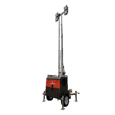 China 5 Sections 9 Wire Premium Multimeter Diesel Light Tower With Retractable Trailer for sale