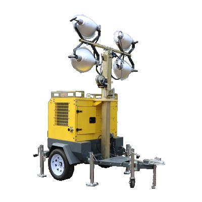 China New convenient telescopic mobile diesel light tower V9-R4000 for sale