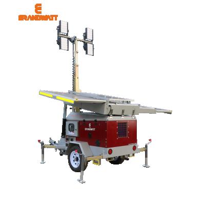 China 9 Meter Hybrid Portable Led Trailer Mobile Solar Light Tower BV9-R1200/1220 for sale