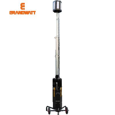 China 5 section telescopic mast with 1500lb winch 5*50W LED lights portable light tower with 5M telescopic mast for sale