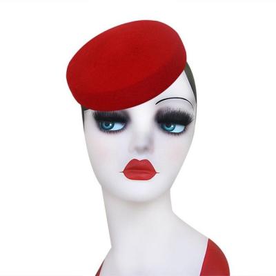 China Casual Wool Felt Circle Women Headpiece Fascinator Pill Box For Women Fashions Items Supply Hat Basic Cocktail Hats for sale