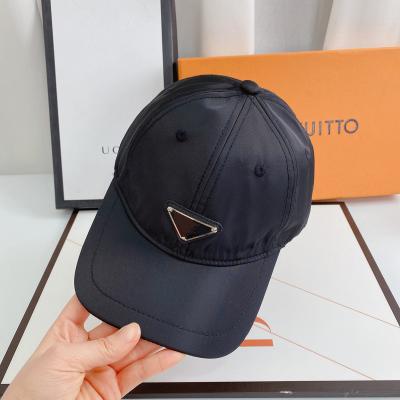 China COMMON Letter Adjustable Black Casual Adjustable Belt Triangle Brand Baseball Cap Fashion Quality Brand Luxury Baseball Cap For Women Men for sale