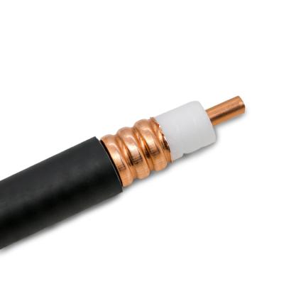 China 100% Low Loss 50ohm Communication Cable Bare Copper Flexible Corrugated RF Coaxial Foam 