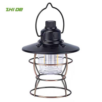 China ABS Retro TYPE-C Rechargeable Multifuncional Lantern Tent LED Outdoor Camping Light With Portable Hook for sale