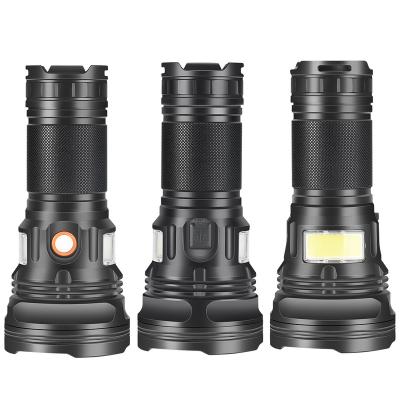 China Emergency Multifunctional Rechargeable Built in Strong Light Lithium Battery SST40 LED Aluminum Alloy Flashlight with COB Side Lamp for sale