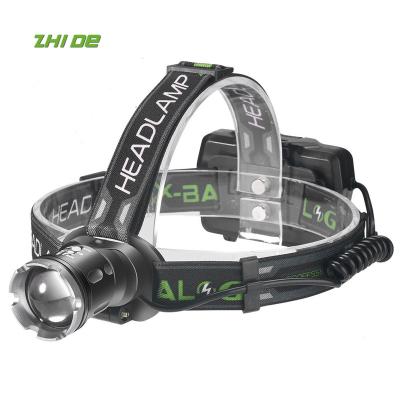 China USB I/O Camping Charging Can Install 18650 Lithium Battery Angle Zoom Fit XHP LED Mack Head Light Headlamp for sale