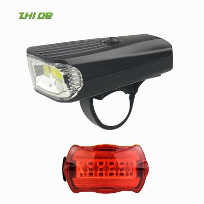 China Removable ABS AAA Dry Battery COB LED Bike Front Rear Light LED Bicycle Light For Night Riding And Warning for sale