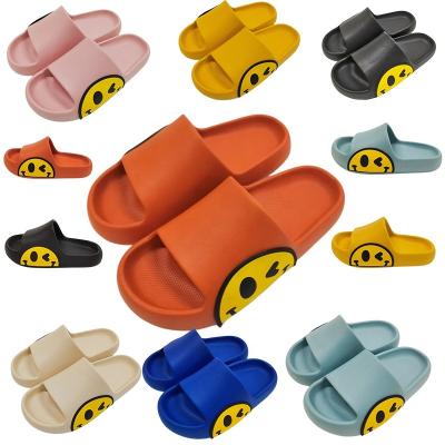 China Fashion Trend Size Increasing Shoes Eva Casual Footwear Unisex Customized Slides Sandals 2022 Women Smiley Face Slippers for sale