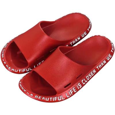 China Cushioning Non Slip Letters Ladies House Slippers Flat Shoes Women Custom Slippers Sandals for sale