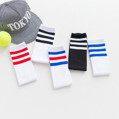 China White QUICK DRY Custom Designer Logo Fashion Children Kids Stripe Long Tube Boys Plain Socks gilrs for sale