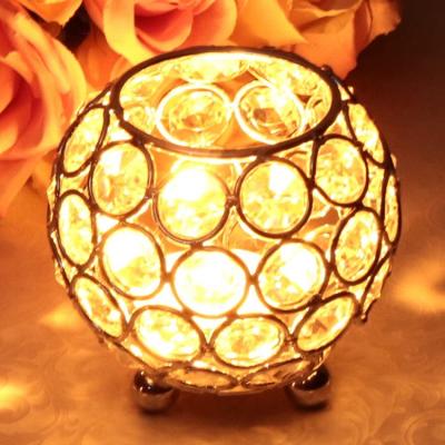 China Home/Wedding Centerpieces Home Decor Table Decoration Gold Silver Valentine's Day Wedding Candle Holders Glass Crystal for sale