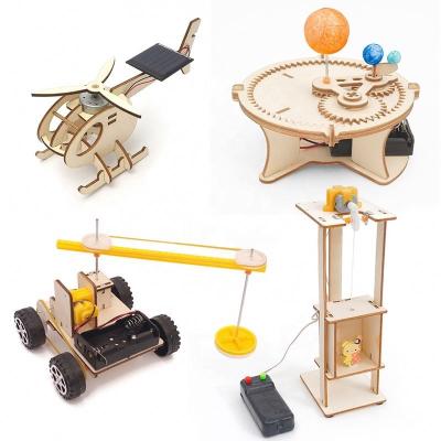 China Custom Toy 3d Puzzle Jigsaw Puzzles Physics Experiments Cartoon Toy Science Kits Woodworking Construction Wooden Model Education Kits PULL BACK Toys Gifts for sale