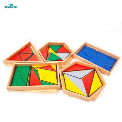 China DIY TOY Hot Sale Baby Educational Montessori Toy Constructive Wooden Triangles for sale