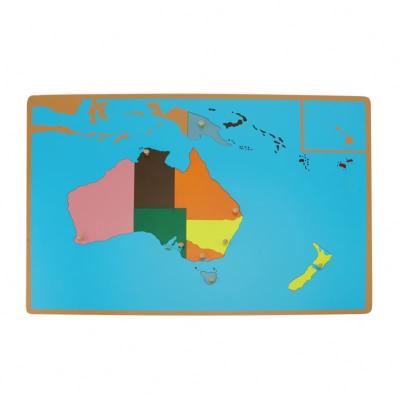 China Educational toy puzzle map for montessori wooden educational toy equipment of different continents Montessori materials for AMI and AMS for sale