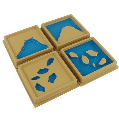 China Wooden Land and Water Shape Trays: Set 2 wooden montessori equipment geography materials play for AMS and AMI for sale