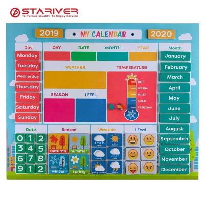 China Train Custom Magnetic Calendar for Fridge Kindergarten Learning Toys Classroom Calendar Chore Chart for sale