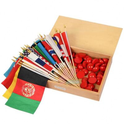 China Wood Kids Wooden Educational Children Toy Flags Of The World Montessori Material for sale