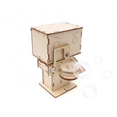 China Diy Small DIY Wooden Robot Kids Project STEM Air Bubble Machine Science Education Toys for sale