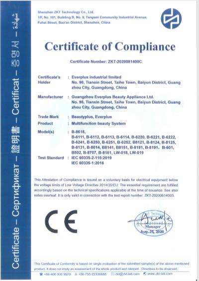 CE - Guangzhou Everplus Beauty Appliance Ltd.