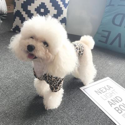 China Spring Stocked Autumn Leopard Print Pet Apparel Stretch Dog Supply Pets Accessories Dog Clothes Dog Print T-shirt for sale