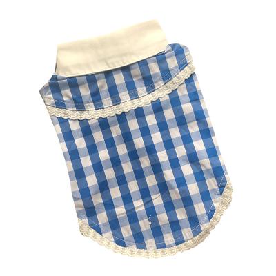 China 7 Days Delivery Summer Sustainable Candy Cotton Plaid Dog Shirt Pet Cat Puppy Clothes Design Wholesale Dog Vests for sale