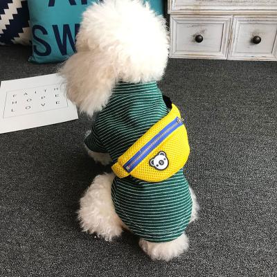 China Sustainable Hot Selling Striped Cool Leisure Dog Pet Clothes Have A Small Bag On The Back Cute Dog Hoodies for sale