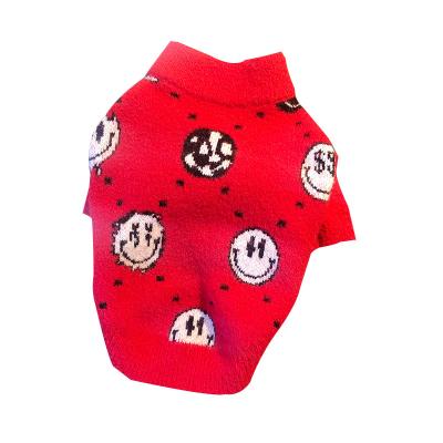 China Happy New Year Handsome Warm Winter Sample Sweater Dog Available Red Dog Clothes for sale