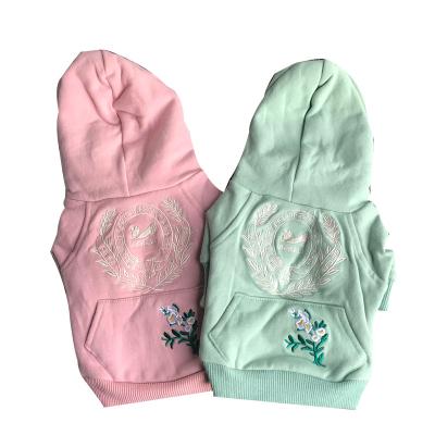 China Spring and Autumn Leisure Embroidery Sustainable Pattern Design Dog Pet Hoodies Dog Clothes for sale