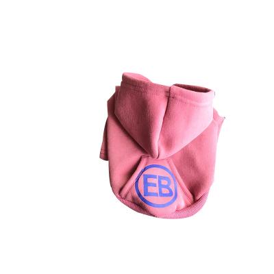 China Sustainable Pet Promotional Products Warm Letter Print Pattern Simply Brushed Small Dog Pet Clothes Winter Pet Hoodies for sale