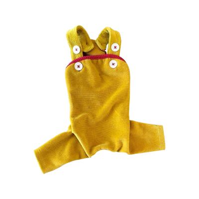 China Viable Hot Selling Simply Solid Dog Clothes Spring / Fall Corduroy Dog Overalls for sale