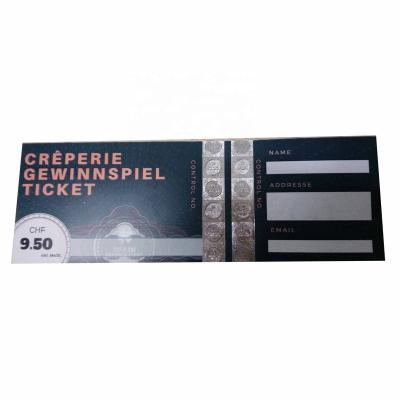 China paper & Cardboard Fluorescence Invisible Ink Printed Security Watermark Paper Hot Stamped / Stamping Hologram Football Gate Ticket for sale